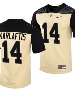 Purdue Boilermakers Yanni Karlaftis Jersey #14 College Football Gold Vapor Untouchable