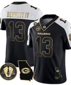 Stetson Bennett Jersey #13 Georgia Bulldogs Football Vince Dooley Patch Georgia Map Alternate All Stitched