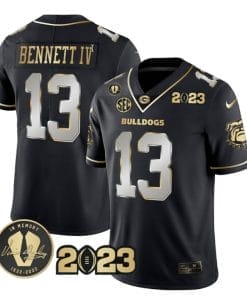 Stetson Bennett Jersey #13 Georgia Bulldogs Football Black Limited All Stitched