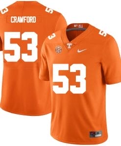 Tennessee Volunteers #53 Jeremiah Crawford Jersey College Football New Orange