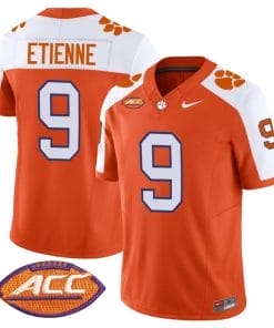 Travis Etienne Jersey #9 Clemson Tigers Vapor Limited Acc Patch College Football Stitched Alternate