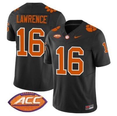 Trevor Lawrence Jersey #16 Clemson Tigers Vapor Limited Acc Patch College Football Stitched Black