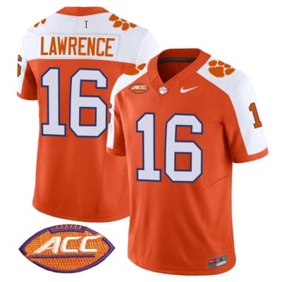 Trevor Lawrence Jersey #16 Clemson Tigers Vapor Limited Acc Patch College Football Stitched Alternate
