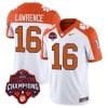 Trevor Lawrence Jersey #16 Clemson Tigers Vapor Limited Champions Patch College Football Stitched Inverted