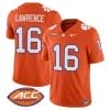 Trevor Lawrence Jersey #16 Clemson Tigers Vapor Limited Acc Patch College Football Stitched Orange