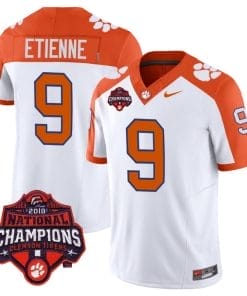 Travis Etienne Jersey #9 Clemson Tigers Vapor Limited Champions Patch College Football Stitched Inverted