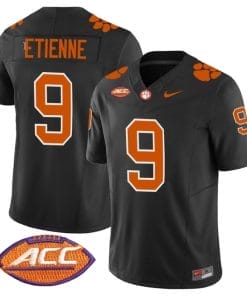 Travis Etienne Jersey #9 Clemson Tigers Vapor Limited Acc Patch College Football Stitched Black