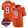 Travis Etienne Jersey #9 Clemson Tigers Vapor Limited Champions Patch College Football Stitched Orange