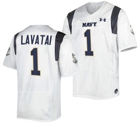 Tai Lavatai Jersey #1 Navy Midshipmen Premier Replica College Football White 10 Tai Lavatai Jersey #1 Navy Midshipmen Premier Replica College Football White