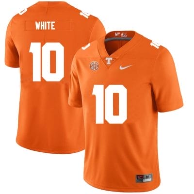 Tennessee Volunteers #10 Squirrel White Jersey College Football New Orange