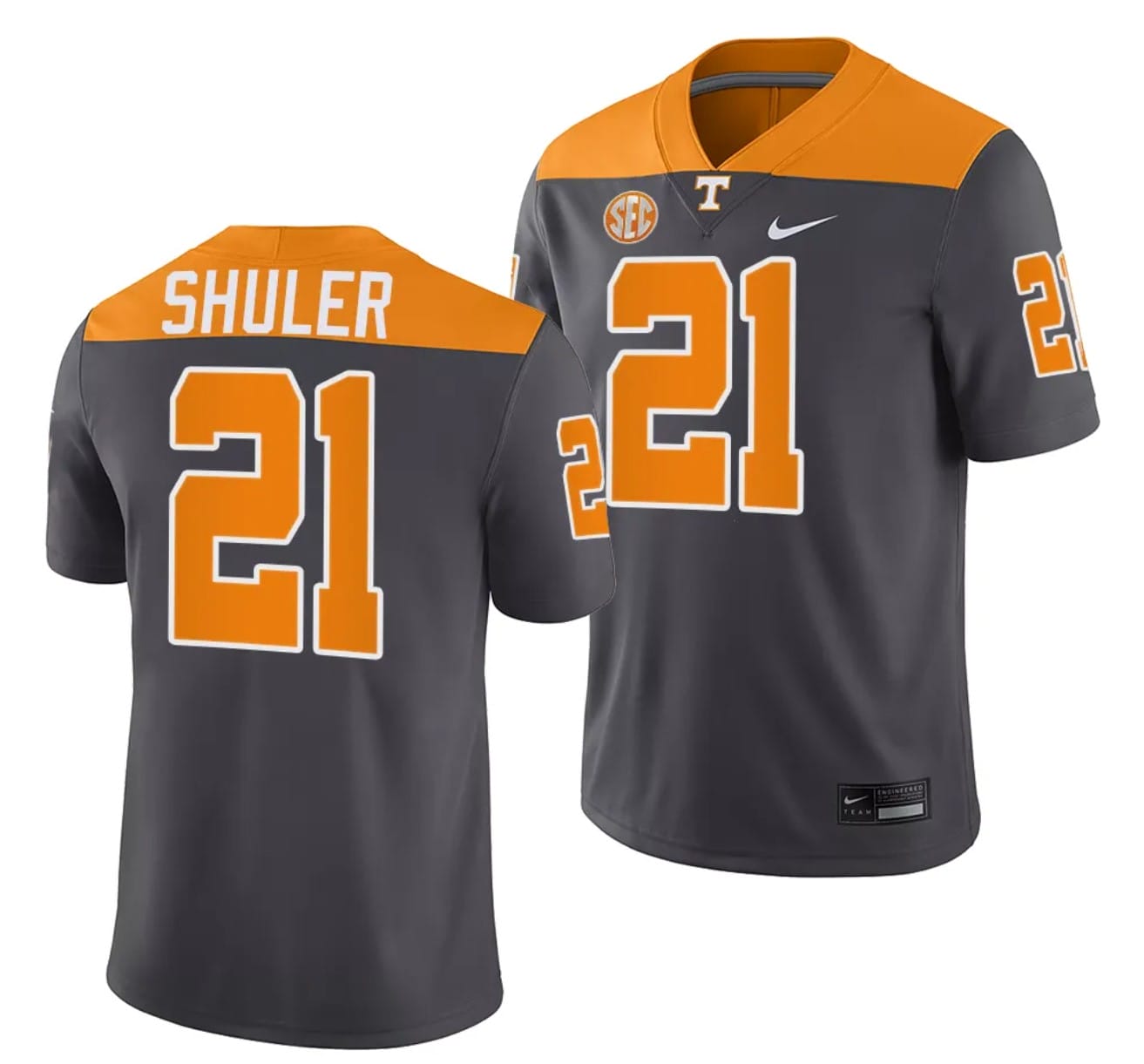 Tennessee Volunteers #21 Navy Shuler Jersey 2023 Artful Dodger Smokey Grey Alternate Football 1 Tennessee Volunteers #21 Navy Shuler Jersey 2023 Artful Dodger Smokey Grey Alternate Football