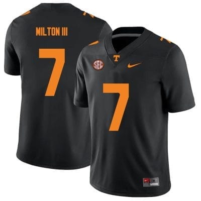 Tennessee Volunteers #7 Joe Milton III Jersey College Football Black 10 Tennessee Volunteers #7 Joe Milton III Jersey College Football Black