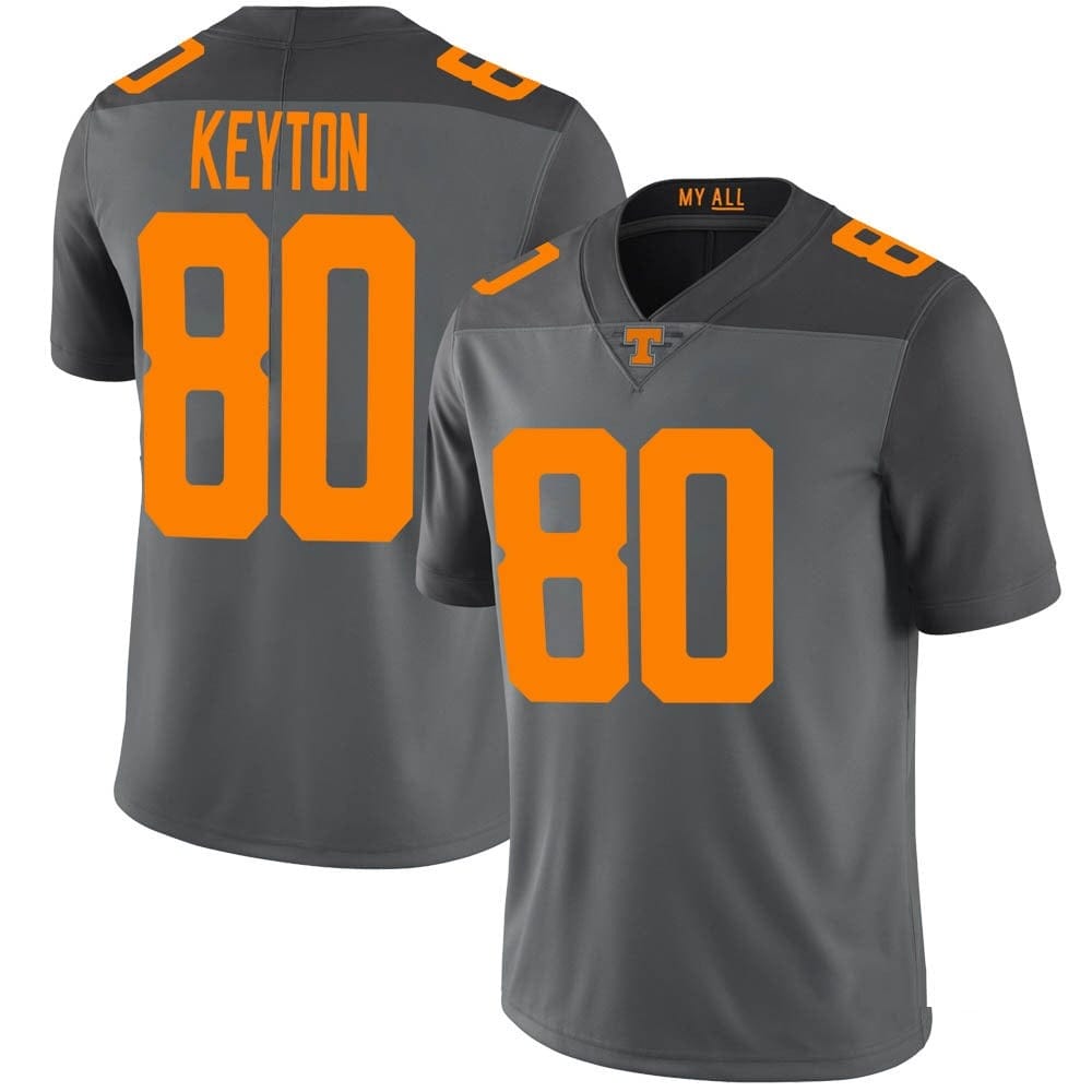 Tennessee Volunteers Ramel Keyton Jersey #80 College Football Gray 1 Tennessee Volunteers Ramel Keyton Jersey #80 College Football Gray