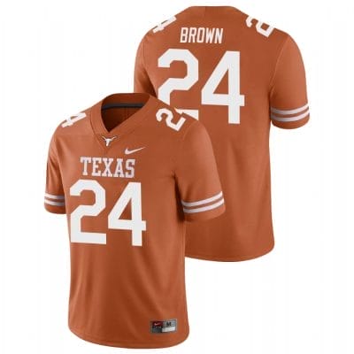 Texas Longhorns Derrian Brown Jersey #24 College Football Orange 10 Texas Longhorns Derrian Brown Jersey #24 College Football Orange