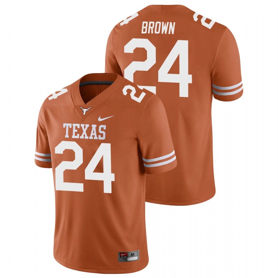 Texas Longhorns Derrian Brown Jersey #24 College Football Orange 1 Texas Longhorns Derrian Brown Jersey #24 College Football Orange