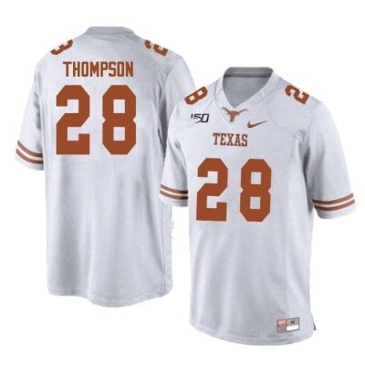 Texas Longhorns Jerrin Thompson Jersey #28 College Football White