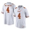 Texas Longhorns Jordan Whittington Jersey #4 College Football White