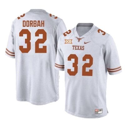 Texas Longhorns Prince Dorbah Jersey #32 College Football White