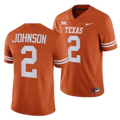 Texas Longhorns Roschon Johnson Jersey #2 College Football Orange