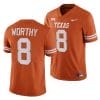 Texas Longhorns Xavier Worthy Jersey #8 College Football Orange 7 Texas Longhorns Xavier Worthy Jersey #8 College Football Orange