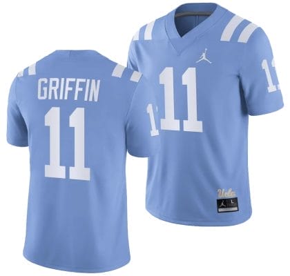 UCLA Bruins Chase Griffin Jersey #11 Alternate Game Light Blue Football Uniform 10 UCLA Bruins Chase Griffin Jersey #11 Alternate Game Light Blue Football Uniform