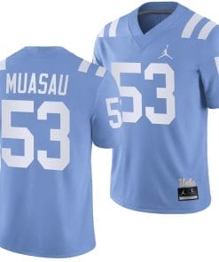 UCLA Bruins Darius Muasau Jersey #53 Alternate Game Light Blue Football Uniform