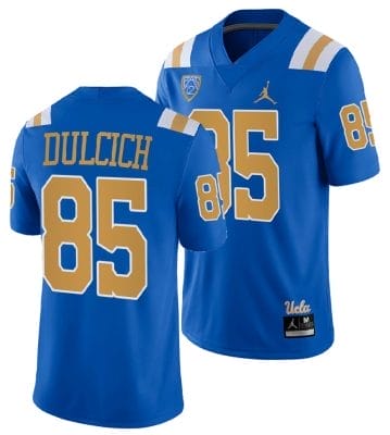 UCLA Bruins Greg Dulcich Jersey #85 Blue College Football Uniform 10 UCLA Bruins Greg Dulcich Jersey #85 Blue College Football Uniform