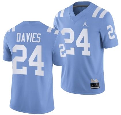 UCLA Bruins Jaylin Davies Jersey #24 Alternate Game Light Blue Football Uniform