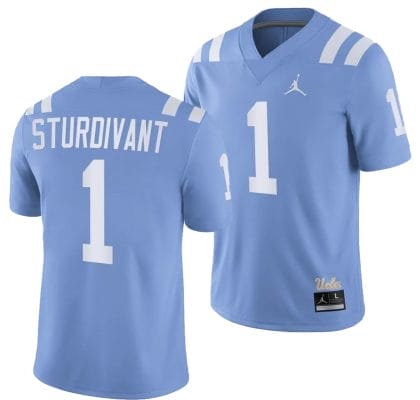 UCLA Bruins Michael Sturdivant Jersey #1 Alternate Game Light Blue Football Uniform 10 UCLA Bruins Michael Sturdivant Jersey #1 Alternate Game Light Blue Football Uniform