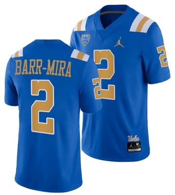 UCLA Bruins Nicholas Barr Mira Jersey #2 Blue College Football Uniform