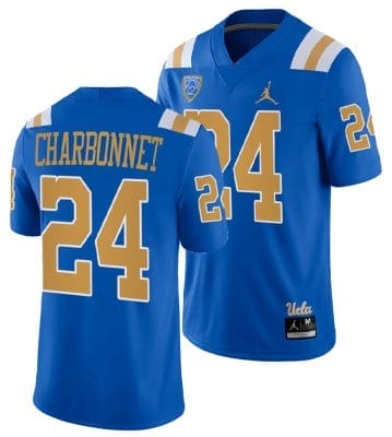 UCLA Bruins Zach Charbonnet Jersey #24 Blue College Football Uniform 10 UCLA Bruins Zach Charbonnet Jersey #24 Blue College Football Uniform