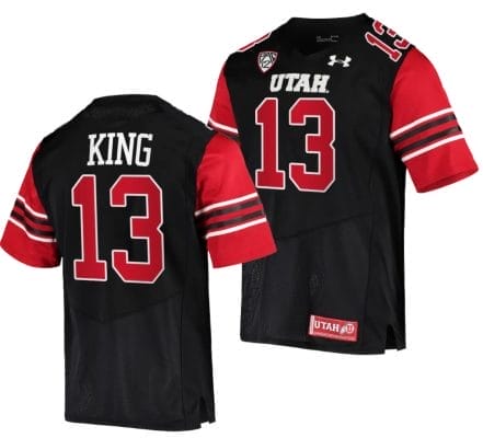 Utah Utes #13 Landen King Jersey College Football Black