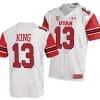 Utah Utes #13 Landen King Jersey College Football White