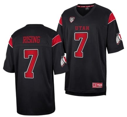 Utah Utes #7 Cameron Rising Jersey Throwback College Football Black