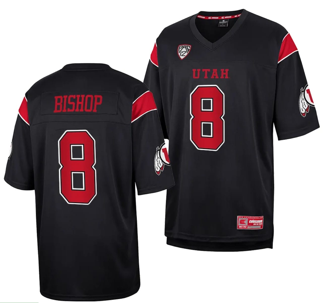 Utah Utes #8 Cole Bishop Jersey Throwback College Football Black 1 Utah Utes #8 Cole Bishop Jersey Throwback College Football Black