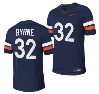 Virginia Cavaliers Luke Byrne Jersey #32 College NIL Football Game 2023 Navy