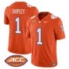 Will Shipley Jersey #1 Clemson Tigers Vapor Limited Acc Patch College Football Stitched Orange