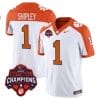 Will Shipley Jersey #1 Clemson Tigers Vapor Limited Champions Patch College Football Stitched Orange Inverted 4 Will Shipley Jersey #1 Clemson Tigers Vapor Limited Champions Patch College Football Stitched Orange Inverted