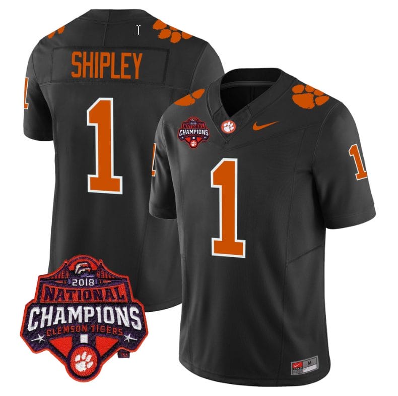 Will Shipley Jersey #1 Clemson Tigers Vapor Limited Champions Patch College Football Stitched Black 1 Will Shipley Jersey #1 Clemson Tigers Vapor Limited Champions Patch College Football Stitched Black
