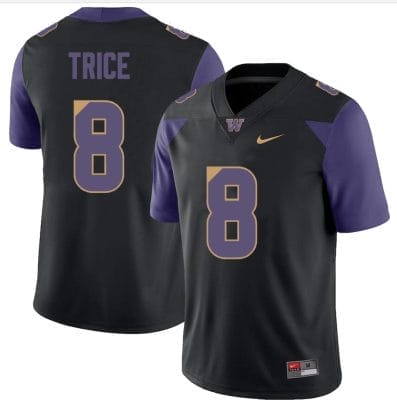 Washington Huskies Bralen Trice Jersey #8 College Football Premier Black