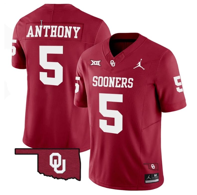 Andrel Anthony Jersey #5 Oklahoma Sooners Vapor Limited College Football Stitched Red 1 Andrel Anthony Jersey #5 Oklahoma Sooners Vapor Limited College Football Stitched Red
