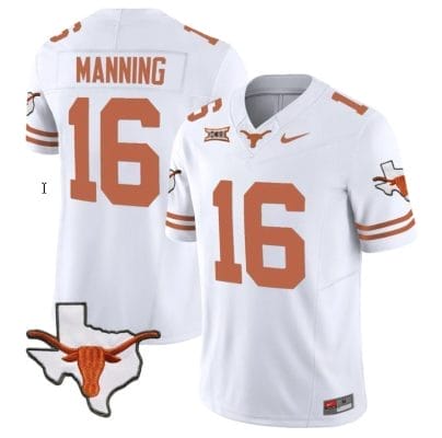 Arch Manning Jersey #16 Texas Longhorn Vapor Limited College Football White