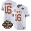 Arch Manning Jersey #16 Texas Longhorn Allstate Red River Vivalry Patch College Football White