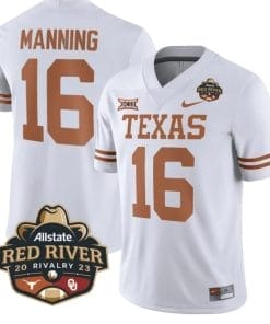 Arch Manning Jersey #16 Texas Longhorn Allstate Red River Vivalry Patch College Football White