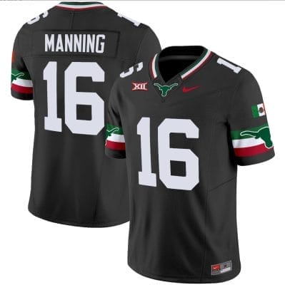 Arch Manning Jersey #16 Texas Longhorns Mexico Vapor College Football Black 8 Arch Manning Jersey #16 Texas Longhorns Mexico Vapor College Football Black