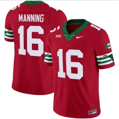 Arch Manning Jersey #16 Texas Longhorns Mexico Vapor College Football Red 8 Arch Manning Jersey #16 Texas Longhorns Mexico Vapor College Football Red