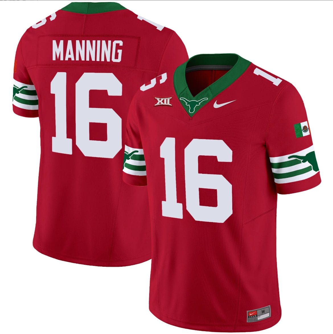 Arch Manning Jersey #16 Texas Longhorns Mexico Vapor College Football Red 1 Arch Manning Jersey #16 Texas Longhorns Mexico Vapor College Football Red
