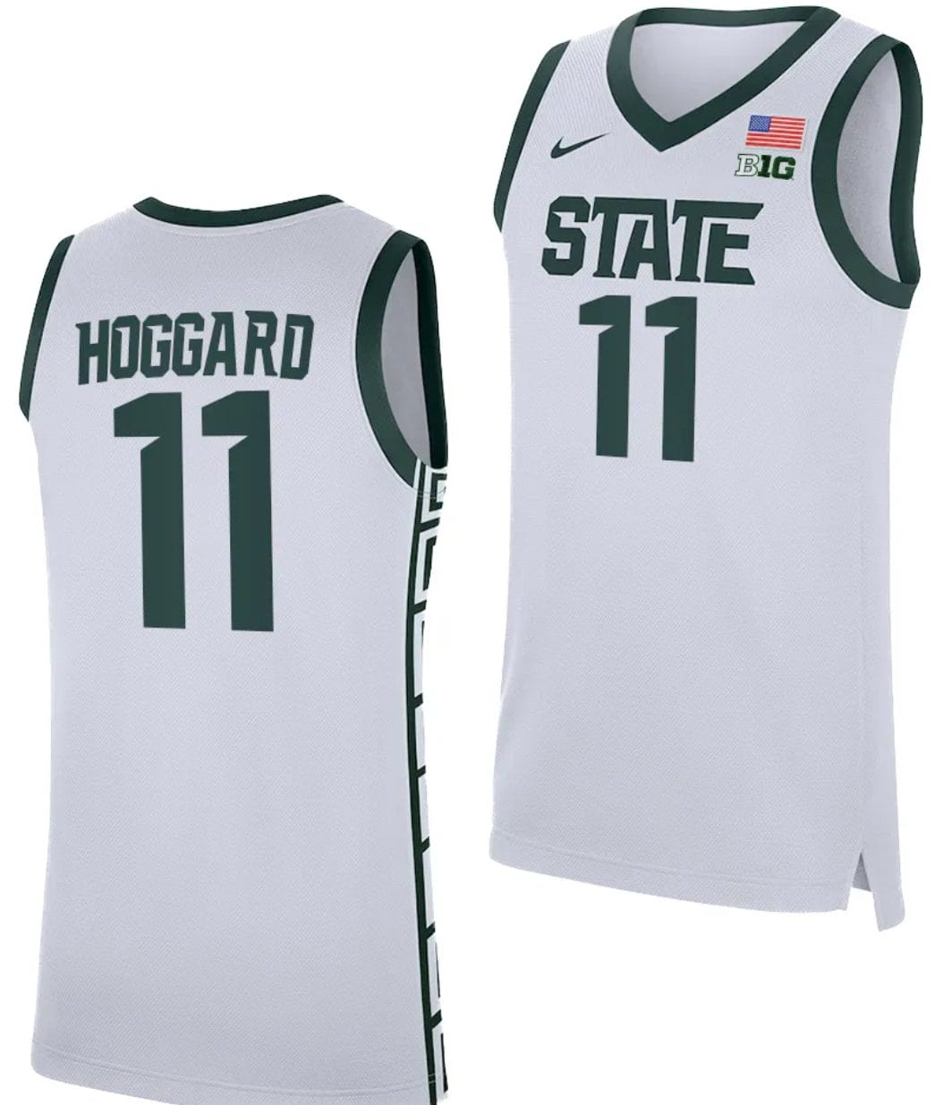 AJ Hoggard Jersey #11 Michigan State Spartans Replica Basketball 2023-24 White 1 AJ Hoggard Jersey #11 Michigan State Spartans Replica Basketball 2023-24 White