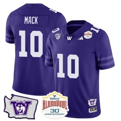 Austin Mack Jersey #10 Washington Huskies Alamo Bowl Patch Football Purple 8 Austin Mack Jersey #10 Washington Huskies Alamo Bowl Patch Football Purple