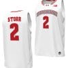 AJ Storr Jersey #2 Wisconsin Badgers By the Players Basketball 2023-24 White